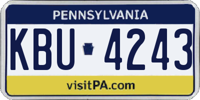 PA license plate KBU4243