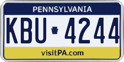 PA license plate KBU4244