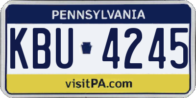 PA license plate KBU4245