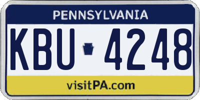 PA license plate KBU4248