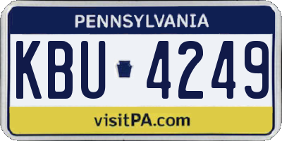 PA license plate KBU4249