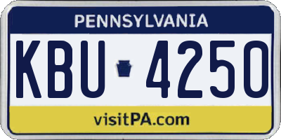 PA license plate KBU4250