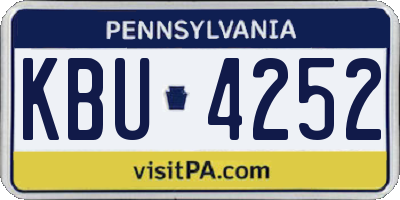 PA license plate KBU4252