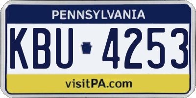 PA license plate KBU4253