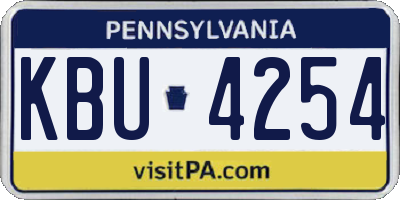 PA license plate KBU4254