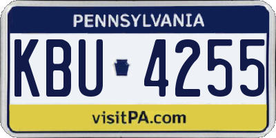 PA license plate KBU4255