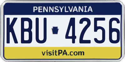 PA license plate KBU4256