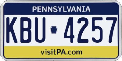 PA license plate KBU4257