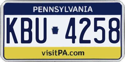 PA license plate KBU4258
