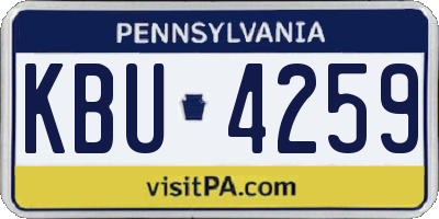 PA license plate KBU4259
