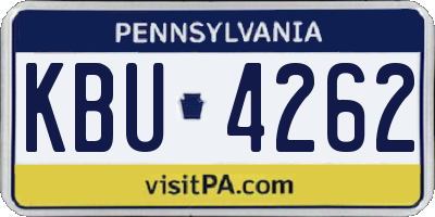 PA license plate KBU4262