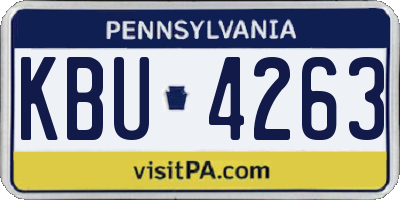 PA license plate KBU4263