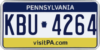 PA license plate KBU4264