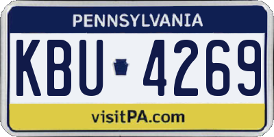 PA license plate KBU4269