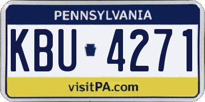 PA license plate KBU4271