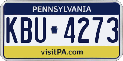 PA license plate KBU4273