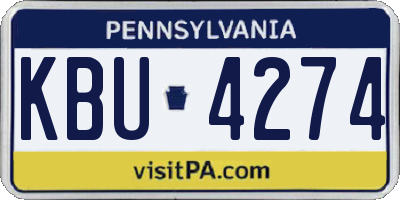 PA license plate KBU4274