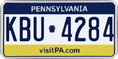 PA license plate KBU4284
