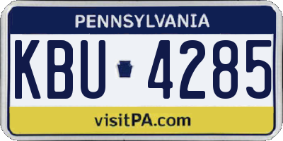 PA license plate KBU4285