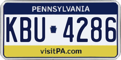 PA license plate KBU4286