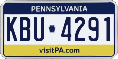PA license plate KBU4291