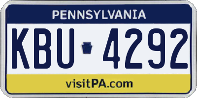PA license plate KBU4292