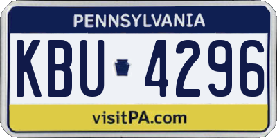 PA license plate KBU4296