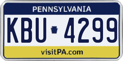 PA license plate KBU4299