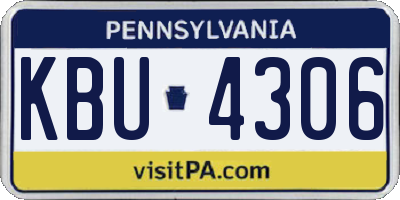 PA license plate KBU4306