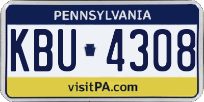 PA license plate KBU4308