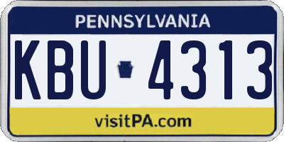 PA license plate KBU4313