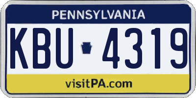 PA license plate KBU4319