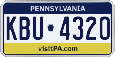 PA license plate KBU4320