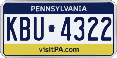 PA license plate KBU4322
