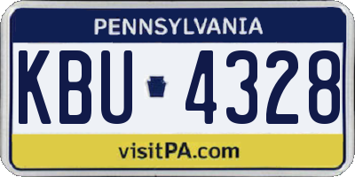 PA license plate KBU4328