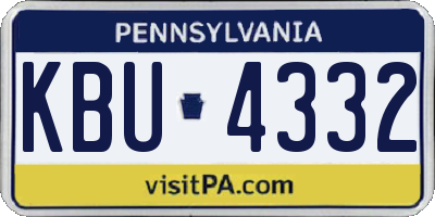 PA license plate KBU4332