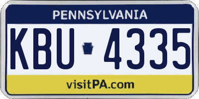 PA license plate KBU4335