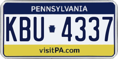 PA license plate KBU4337