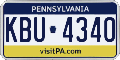 PA license plate KBU4340