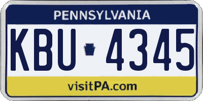 PA license plate KBU4345