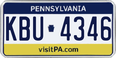 PA license plate KBU4346