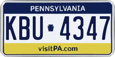 PA license plate KBU4347