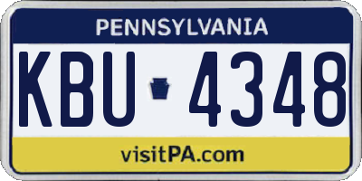 PA license plate KBU4348