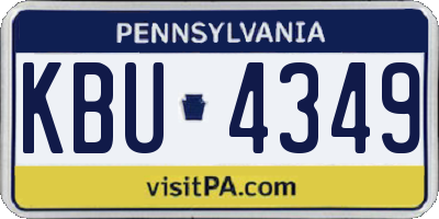 PA license plate KBU4349