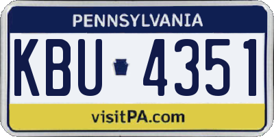 PA license plate KBU4351
