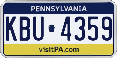 PA license plate KBU4359