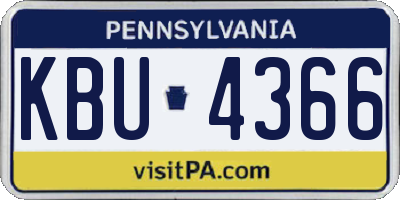 PA license plate KBU4366
