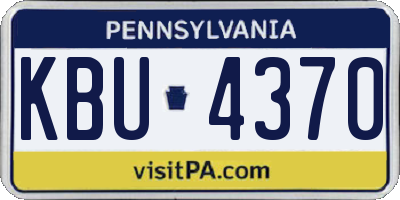 PA license plate KBU4370