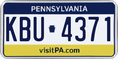PA license plate KBU4371