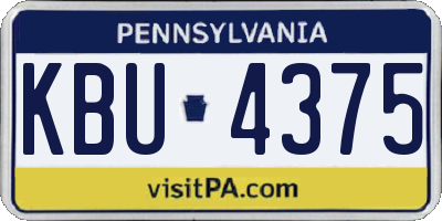 PA license plate KBU4375